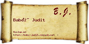 Babó Judit névjegykártya