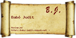 Babó Judit névjegykártya